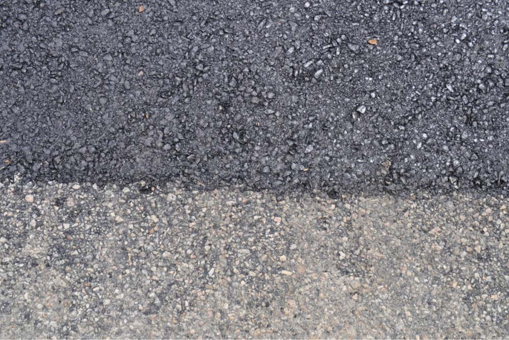close up of asphalt repair